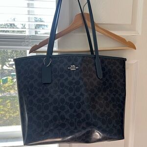 Coach Dark Blue Signature Tote